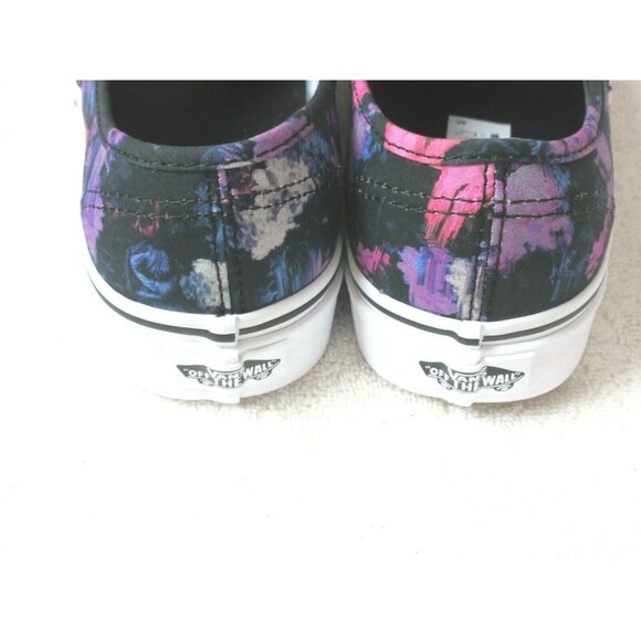 Vans Authentic Women's Warped Floral Canvas Skate Shoes Black True White NWT - Picture 5 of 5